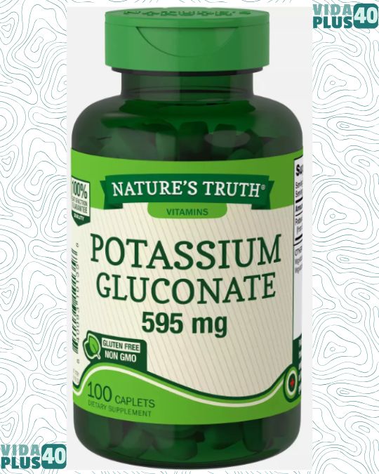 Nature's Truth Vitamins Potassium Gluconate Gluten Free Caplets 595 mg 100 Ct