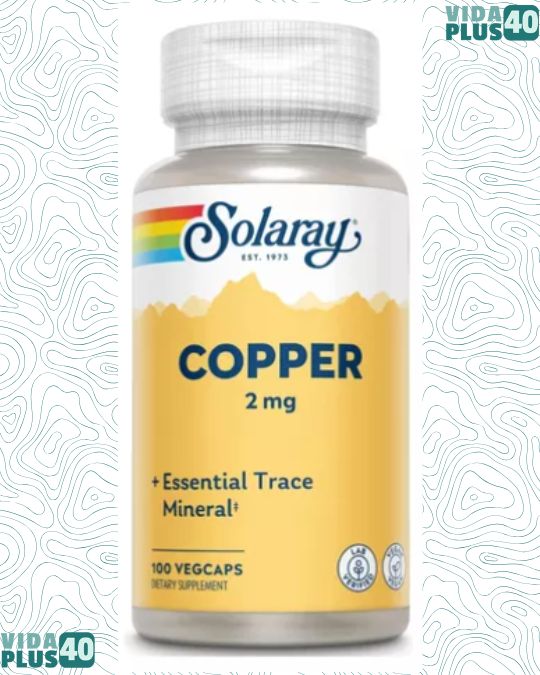 Cobre quelado, 2 mg, Solaray, 100 cápsulas