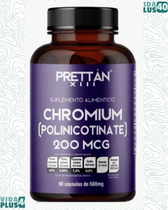 Polinicotinato Cromo Suplemento Alimenticio 200mcg 90 Caps Prettan