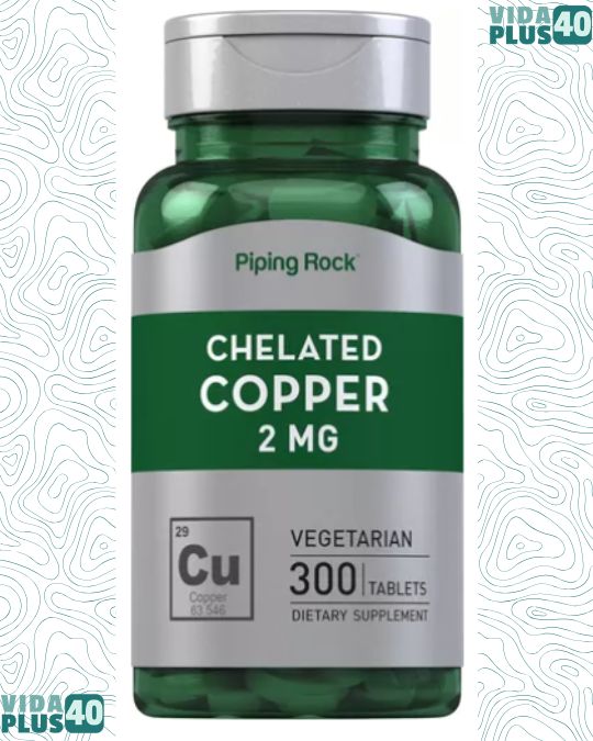 Piping Rock Cobre Quelado 2 Mg Con 300 Tabletas Hecho En Usa